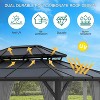 Hardtop Gazebo with Polycarbonate Double Roof, Aluminum Frame Outdoor Gazebo - 3 of 4