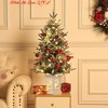 Home 3ft Christmas Tree Pre-Lit Artificial Christmas Tree with Snowflake Base, Flocked Snow 78 Warm White Lights 8 Lighting Modes, Xmas Holiday Decor - 3 of 4