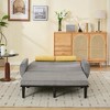 ORRD Ivory corduroy love seat soaf livingroom day bed recliner with storage pocket USB charger - 3 of 4