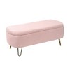 Ridstar 38.97 in. W Modern Faux Fur Storage Ottoman Bench with Gold Legs For Entryway, Living Room & Bedroom-Pink - 3 of 4