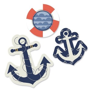 Big Dot of Happiness Ahoy Nautical - DIY Shaped Baby Shower or Birthday Party Cut-Outs - 24 Count - 1 of 4