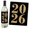 Big Dot of Happiness New Year's Eve - Gold - 2026 New Years Eve Party Decorations for Women and Men - Wine Bottle Label Stickers - Set of 4 - 4 of 4