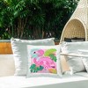 Stupell Industries Pink Tropical Flamingo Leaves Outdoor Decorative Throw Pillow, 18 x 18 - 2 of 3