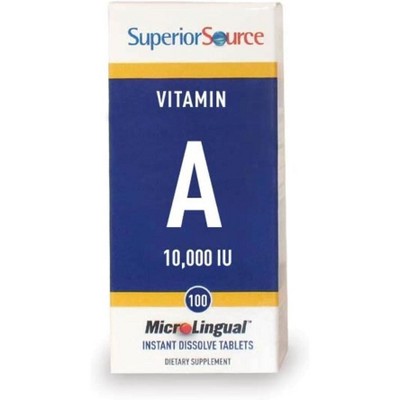 Superior Source Vitamin A 10,000 IU, Quick Dissolve MicroLingual Tablets, 100 Ct, Supports Vision & Immune Health