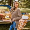 Women's Taupe V-Neck Cozy Knit Pullover Sweater - Cupshe - image 4 of 4