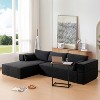 Whisen Modular Sectional Sofa with Free Side Table, Wrinkle-resistant Boucle Fabric Couch with Chaise - 2 of 4