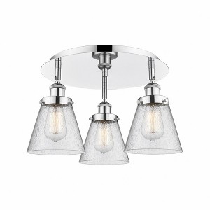 Cone - 3 Light Flush Mount In Art Deco Style-9.25 Inches Tall and 18 Inches Wide - 1 of 1