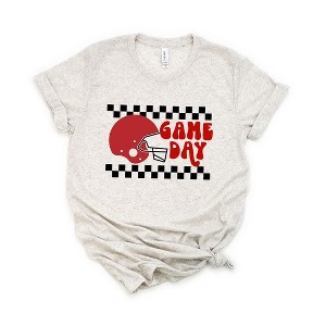 Simply Sage Market Women's Checkered Game Day Short Sleeve Graphic Tee - 1 of 4
