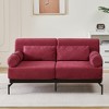 Airsurfer Modern 59" Loveseat Sofa Couch, 2-Seater with USB Ports and Unique Cylindrical Armrests, Comfortable Fabric Sofa for Living Room - 3 of 4