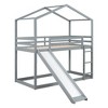 NicBex Twin Over Twin Bunk Bed with Guardrail and Roof,Twin Loft Bed with Ladder and Slide,Modern Bunk Beds,Noise Reduced Bunk Beds for Bedroom - 2 of 4