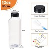 10Pcs 12oz Juice Bottles with Caps，Clear Reusable Water Bottle, Used for Juicing Bottles with 10Pcs Labels & Bottle Brush - 2 of 4