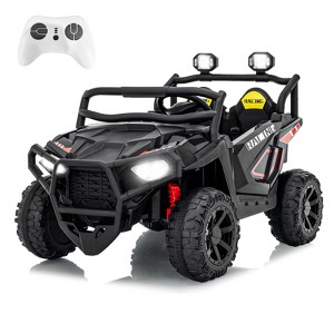 24V Electric UTV Car with Remote Control, 4-Wheeler Suspension, Soft Start, 3 Speeds, Led Lights, Bluetooth, Ride on Truck Kids 2-8 Years - 1 of 4