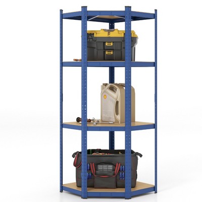 Tangkula 4-Tier Adjustable Garage Storage Utility Rack Corner Shelving Unit for Warehouse