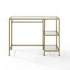 Aimee Desk Gold - Crosley: Sleek Steel Frame, Tempered Glass Top, Open Storage Shelf - 2 of 4