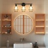 Costway 3-light Industrial Bathroom Vanity Cage Light Vintage Wall Lamp Sconces Hallway - 2 of 4