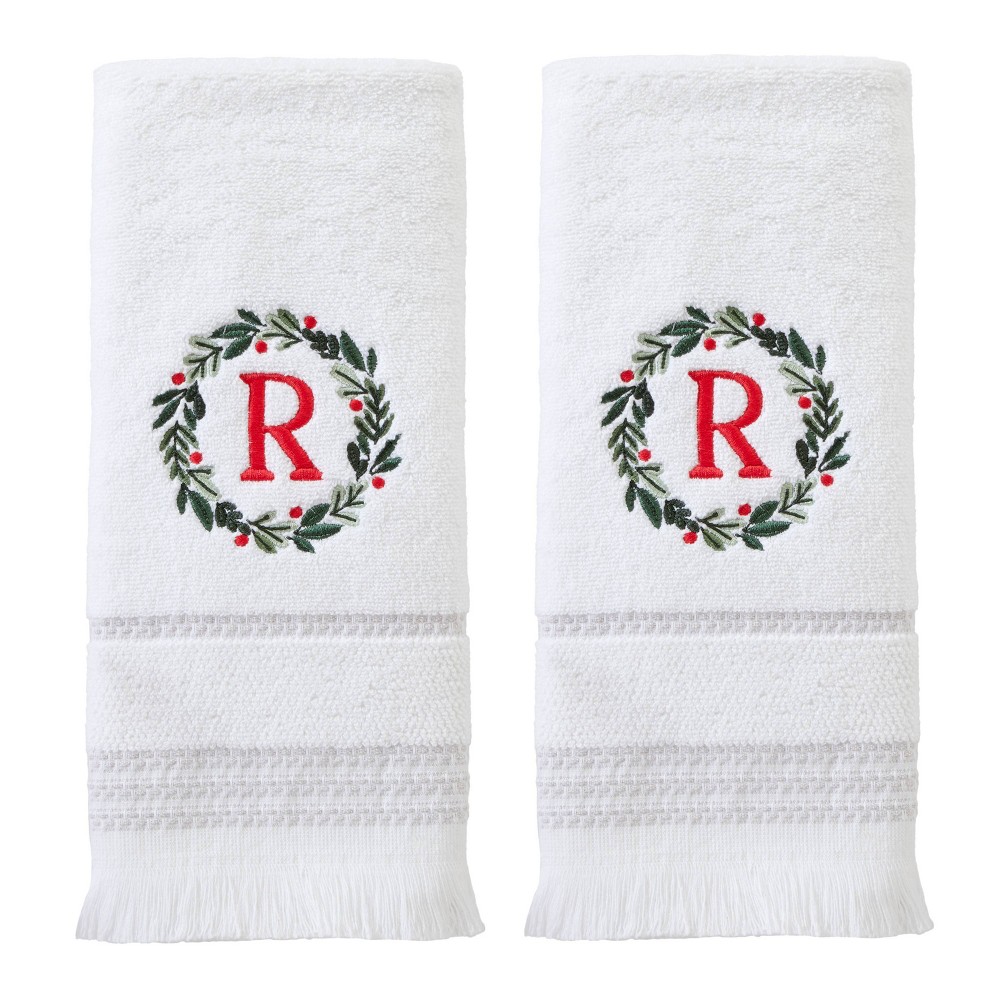 SKL Home 2pk Wreath Monogram Hand Towels "R"
