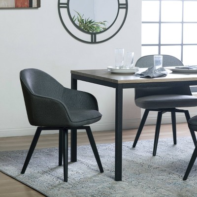 Studio Designs Home Dome Swivel Armchair Charcoal Heather: Modern Upholstered, Metal Legs, Foam Fill