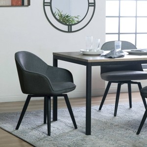 Studio Designs Home Dome Swivel Armchair Charcoal Heather: Modern Upholstered, Metal Legs, Foam Fill - 1 of 4