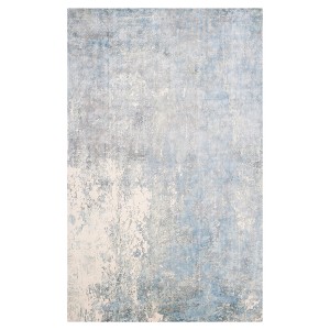 Aqua Abstract Knotted Area Rug - (8