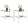 NicBex End Tables Living Room Set of 2, Tempered Glass Tabletop with MDF Layer, Modern Table for Living Room, Transparent Glass, Black - 4 of 4