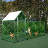Akoasm 119.1 in. W Metal Chicken Cage Fencing with Roof Cover-Silver - 2 of 4