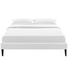 Modway Sharon Queen Vinyl Bed Frame – Upholstered Platform Bed with Squared Tapered Wood Legs, Modern Faux Leather Design - 3 of 4