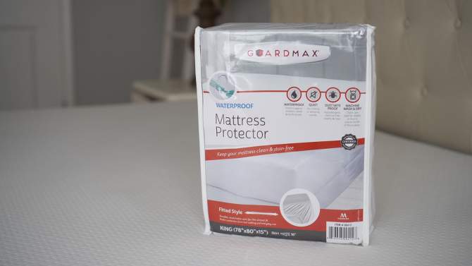 Guardmax Waterproof Fitted Mattress Protector - White, 2 of 13, play video