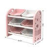 Ruvalino Decorative Storage Cabinets Kids Toy Storage Organizer with Bins for Playroom, Pink, 30.31"*11.81"*27.56" - 3 of 4