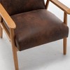 Sapphtopaz Accent Chair Solid Wood Arm Mid-Century Modern Chair Lounge Reading Chair for Adults Apply to Living Room, Bedroom, Office - 3 of 4