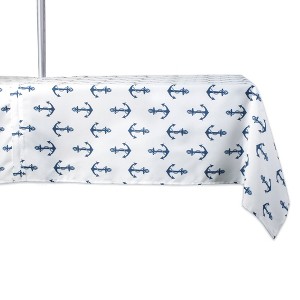 Design Imports  Anchors Print Outdoor Tablecloth With Zipper 60X84 - 1 of 4