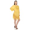 Women's Crocheted Fringed Trim Dress Cover Up - White Mark - 2 of 4