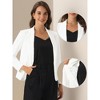 INSPIRE CHIC Women's Business Casual Open Front Fully Lined Crop Suit Jacket - 2 of 4