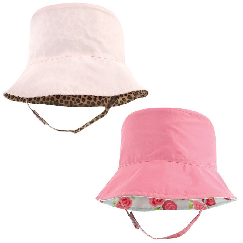 Hudson Baby Infant Girl Sun Protection Hat, Mint Floral Leopard, 3 of 8