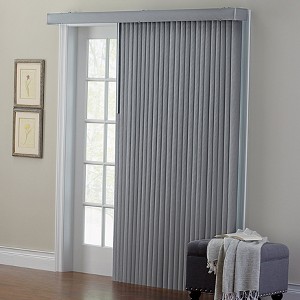 BrylaneHome Embossed Vertical Privacy Slat Blinds - 1 of 1