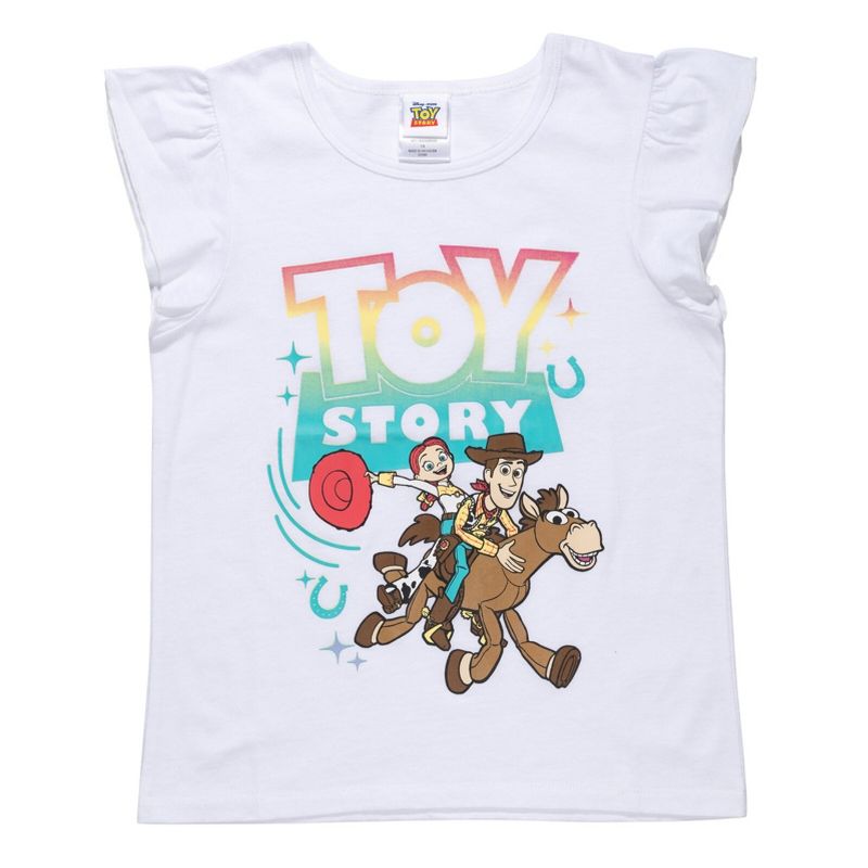 Disney Pixar Toy Story Woody Buzz Lightyear Forky Girls 3 Pack Graphic T-Shirts Toddler, 3 of 9