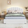 NicBex Queen Upholstered Bed Frame with 1 Large Drawer,Shell-Shaped Headboard with LED Light and 2 USB Ports,No Box Spring Needed,Easy Assembly - 2 of 4