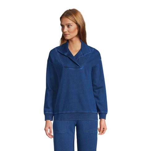 Lands' End Women's Serious Sweats Long Sleeve Collared Pullover : Target