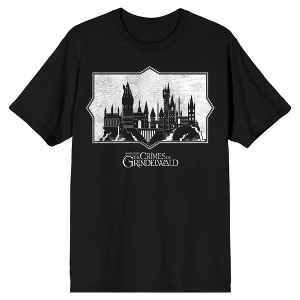 Fantastic Beasts 2 Vintage Castle Silhouette Men's Black Graphic Tee - 1 of 1