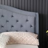 California King Size Velvet Bed Frame with Headboard Upholstered Platform Bed - Morden Fort - 3 of 4