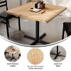 Flash Furniture Bennett Square Solid Wood Commercial Indoor Tabletop with 30" x 30" Dining Height Rust-Resistant Cast Iron X-Base - 3 of 4