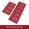 Kitchen Rug and Mat Washable Christmas Holiday Decorative Runner Rugs Xmas Tree & Snowflakes Floor Mats, 17"x29" + 17"x47" - 4 of 4