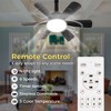 DORESshop 17.7" Black LED Garage Ceiling Fan Light 6-Blade Flush Mount Ceiling Light, Remote Control, 3-Color Dimmable with 6-Speed Wind Adjustment - 2 of 4