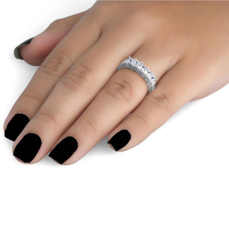 Pompeii3 1ct Princess Cut Natural Diamond Wedding Anniversary Ring, 3 of 5
