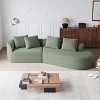 KWPZQEB 112" Modular Sectional Sofa, 4-Seat Oversized Convertible Couch with 4 Pillows & Deep Seat, Modern Chenille Curved Sofa for Living Room - 3 of 4