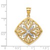 Black Bow Jewelry 14k Yellow Gold & White Rhodium Fancy Square Pendant - 4 of 4
