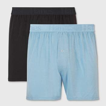 Hanes Premium Men's Stretch Woven Boxer Shorts 4pk - Blue/green : Target