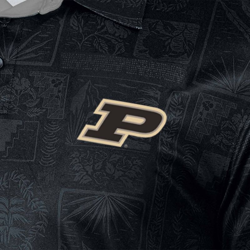 NCAA Purdue Boilermakers Men&#39;s Tropical Polo T-Shirt, 3 of 4
