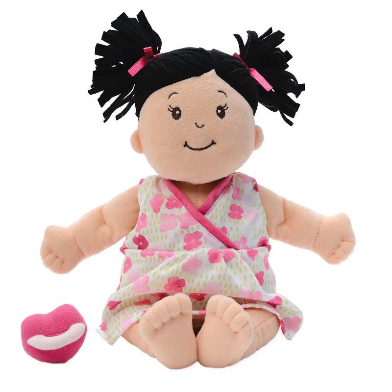 Manhattan Toy Baby Stella Black Hair Soft First Baby Doll, 15-Inch, 1 of 13