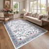 Large Rug for Living Room Non-Slip Ultra-Thin Flower Print Dining Room Rug, Non-Shedding Farmhouse Indoor Mat - 2 of 4