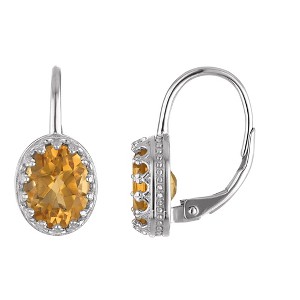 Designs By Gioelli Sterling Silver Gemstone Drop Earrings, Genuine, Lab Created - 1 of 2